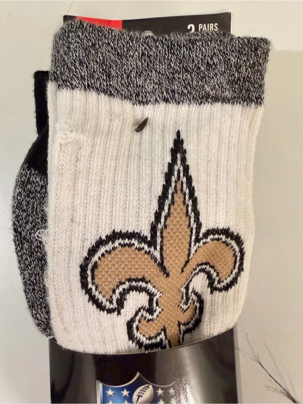 NFL New Orleans Saints Crew Socks - White and Gold